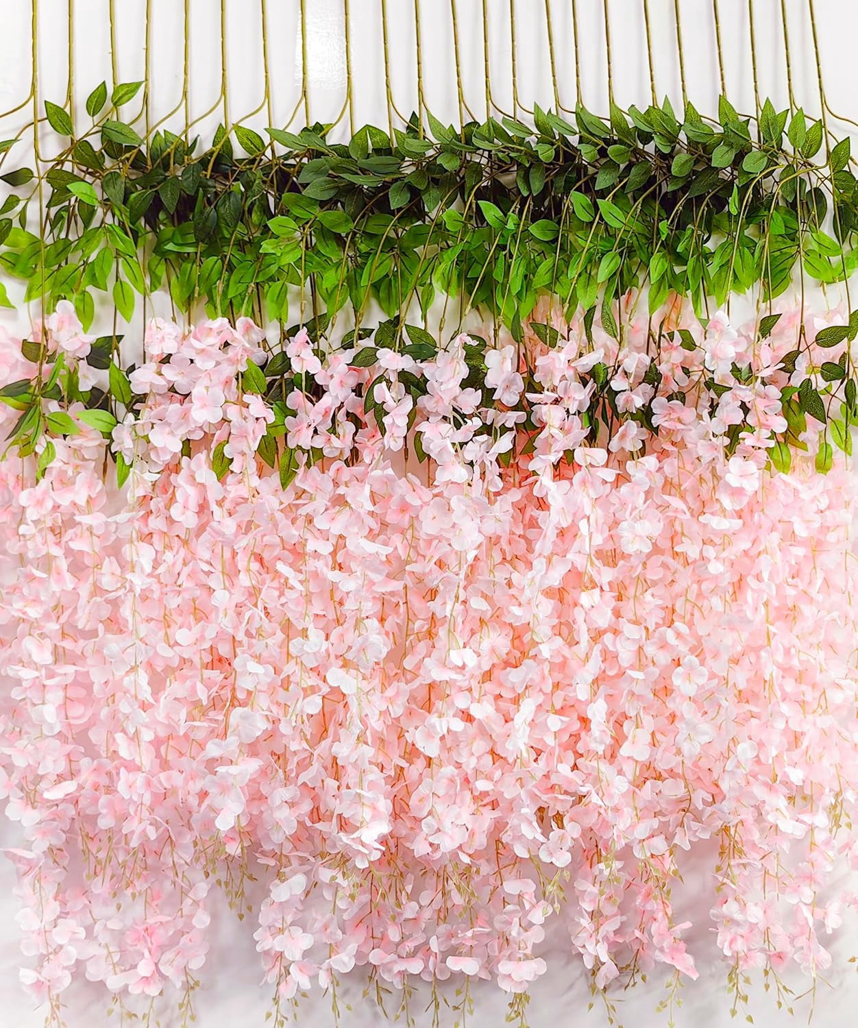 Artificial Flower String Wisteria Hanging Flowers 12 Pack Artificial Flowers Fake Wisteria Vine ...