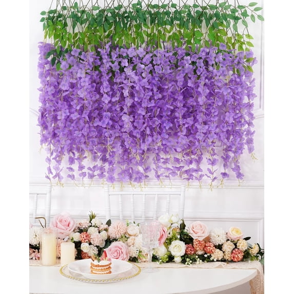 Wisteria Hanging Flowers, 3.6 Feet/Pcs Pink Wisteria Artificial Flowers, Fake Wisteria Flowers Garland, Hanging Wisteria Vines for Bedroom Wedding Home Party Wall Decoration