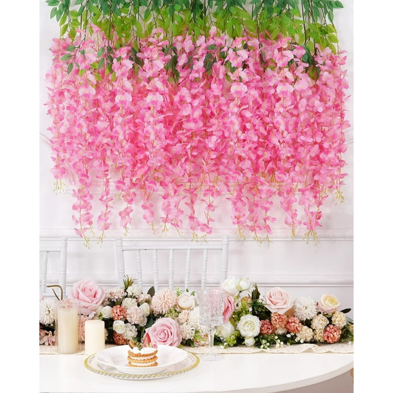 Wisteria Hanging Flowers, 3.6 Feet/Pcs Pink Wisteria Artificial Flowers,  Fake Wisteria Flowers Garland, Hanging Wisteria Vines for Bedroom Wedding  Home Party Wall Decoration - Walmart.com