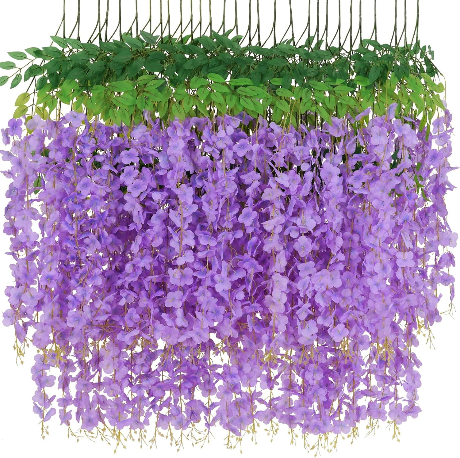Wisteria Hanging Flowers, 3.6 Feet/Pcs Pink Wisteria Artificial Flowers, Fake Wisteria Flowers Garland, Hanging Wisteria Vines for Bedroom Wedding Home Party Wall Decoration