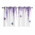 thumbnail image 1 of Wisteria Kitchen Curtains Window Panels, Purple Flowers Butterflies Vintage Spring Insulated Window Treatment Curtain, Grommet Curtains for Bedroom/Living Room/Bathroom, 2 Piece 42"Wx45"L, 1 of 8
