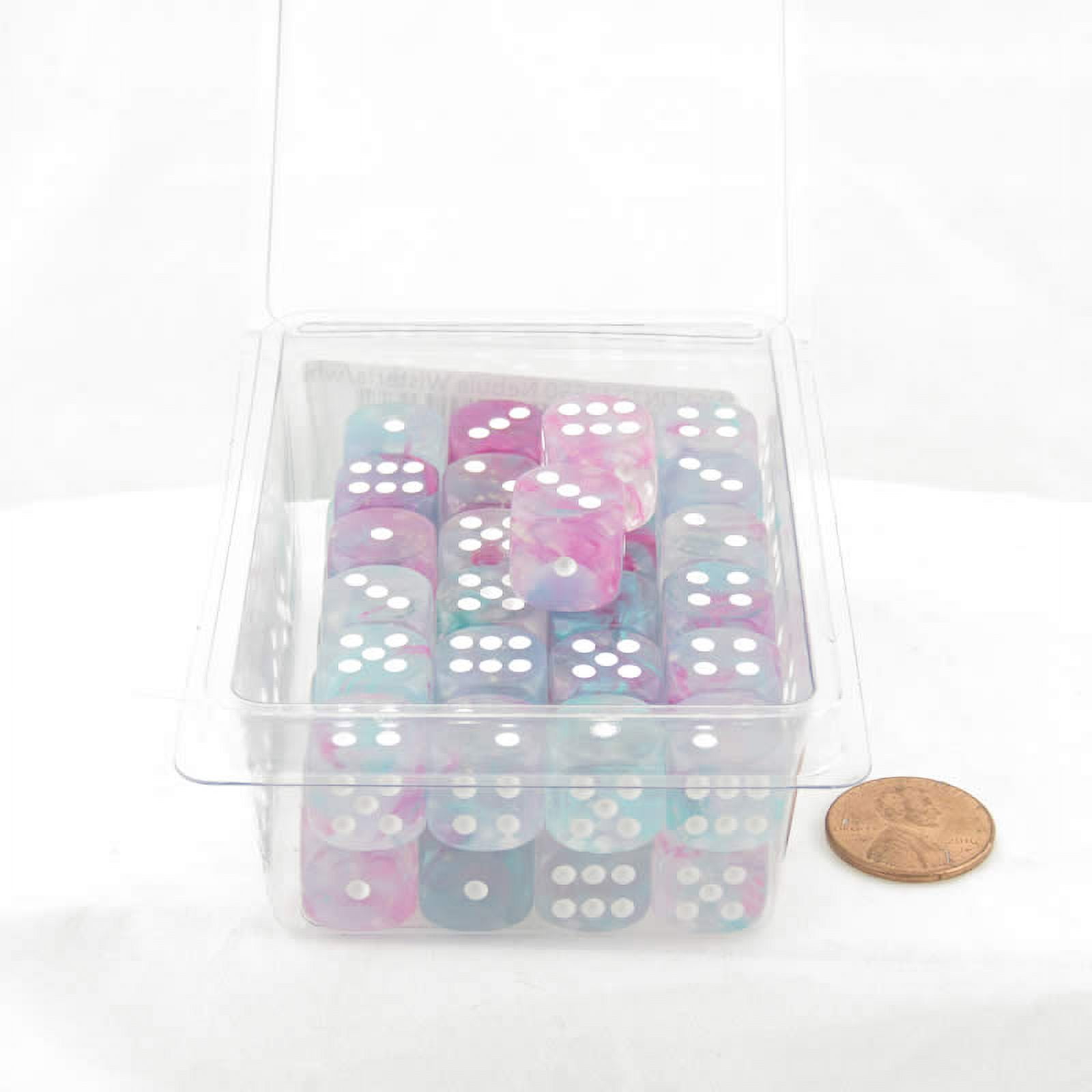 Wisteria Nebula Dice Luminary with White Pips 12mm (1/2in) D6 Set of 50 Wondertrail