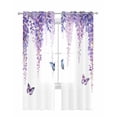 thumbnail image 1 of Wisteria Sheer Curtains 84 Inch Length 2 Panels Set for Living Room/Bedroom, Purple Flowers Butterflies Vintage Spring Kitchen Curtains Grommet Semi-Sheer Curtains Drapes Window Treatments 42"x84"x2, 1 of 7