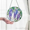 thumbnail image 1 of Wisteria Stained Glass Suncatcher, Wisteria Home Decor, Grandma Mom Birthday Gift, Wisteria Lover Gift, Wisteria Light Catcher Hanging, 1 of 5