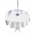 thumbnail image 1 of Wisteria Table Cloth Round Tablecloth, Purple Flowers Butterflies Vintage Spring Waterproof Wrinkleproof Table Cover with Umbrella Hole and Zipper for Party/Dining/Patio/Wedding 60 Inch, 1 of 9