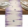thumbnail image 1 of Wisteria Table Runner - 70 Inch Long, Kitchen Dining Table Runner Dresser Scarves, Spring Purple Flowers Butterflies Vintage Beige Farmhouse Decor for Coffee Tables Wedding Party Banquet, 1 of 8