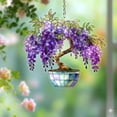 thumbnail image 1 of Wisteria Tree Bonsai Acrylic Suncatcher Colorful Floral Art Window Hanging Nature Gift, 1 of 5