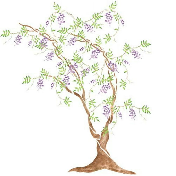 Wisteria Tree Wall Stencil SKU #2904 by Designer Stencils