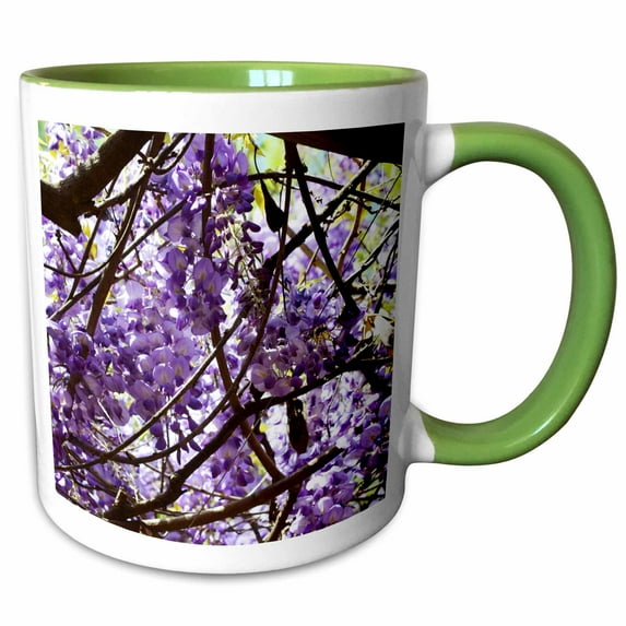 Wisteria growing on top of a trellis 15oz Two-Tone Green Mug mug-160992-12