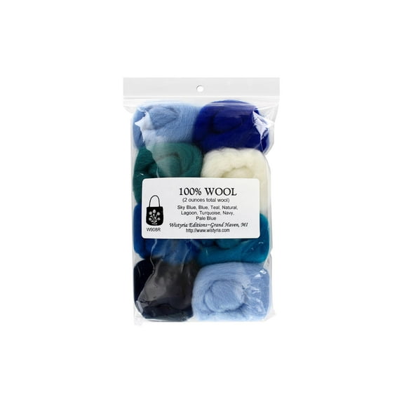 Wistyria Editions 100% Wool Roving 8pc The Sea