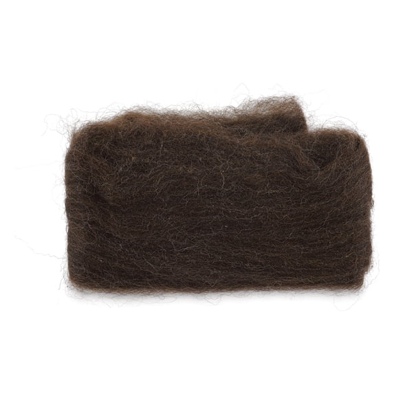 Wistyria Editions 100% Wool Roving - Dark Grey Brown, 14"