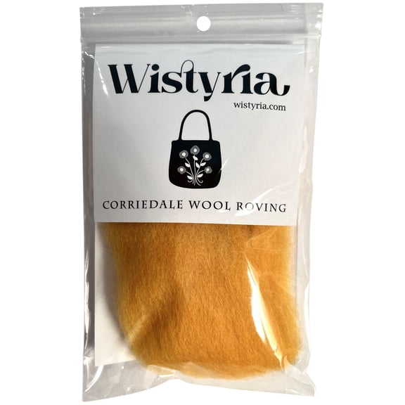 Wistyria Editions 100% Wool Roving - Marigold, 14"