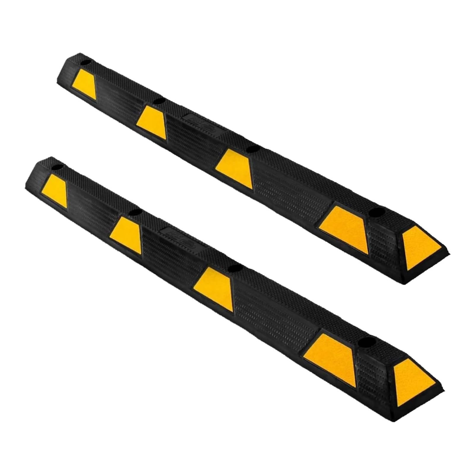 Wisykoke 1 Pack 6ft Curb Parking Garage Floor Stopper, 72 Inch Heavy Duty Rubber Parking Curb with Yellow Reflective Stripes, Rubber Parking Lot Stopper for Vehicles Truck Driveway