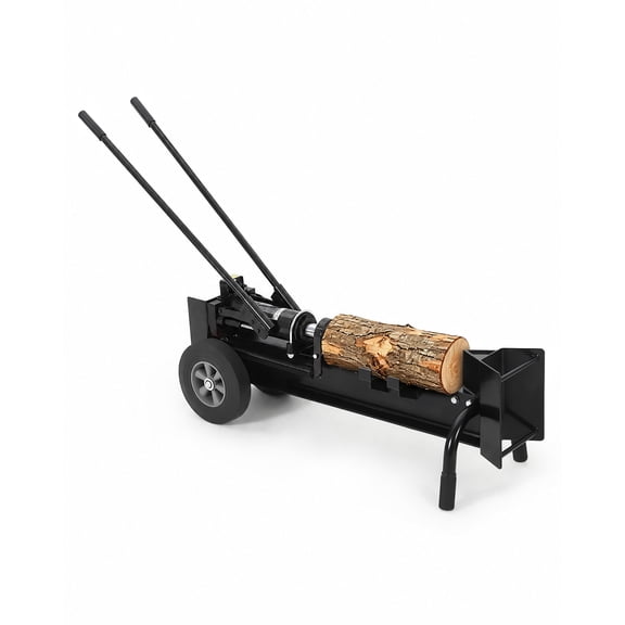 Wisykoke 12 Ton Manual Hydraulic Log Splitter Portable Wood Splitter with Upgraded Rubber Mountain Tires, Stable Stand, Dual-Speed Pump for Home, Garden, Camping & Farm