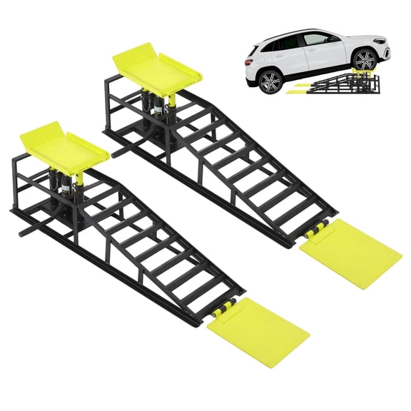 Wisykoke 2 PCS Hydraulic Car Ramp, 5T/12000 LBS Heavy-Duty Car Ramp, Portable Car Ramps for Oil Changes, 9.45"-13.78" Lifts, Car Lifts for Home Garage, Vehicle Auto Garage Repair