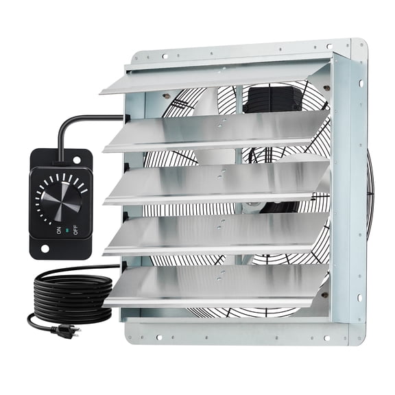 Wisykoke 20" Shutter Exhaust Fan with Variable Speed Controller - 4000 CFM Wall Mounted Ventilation Fan, EC Brushless Motor, Low Noise for Garage Attic Greenhouse Workshop