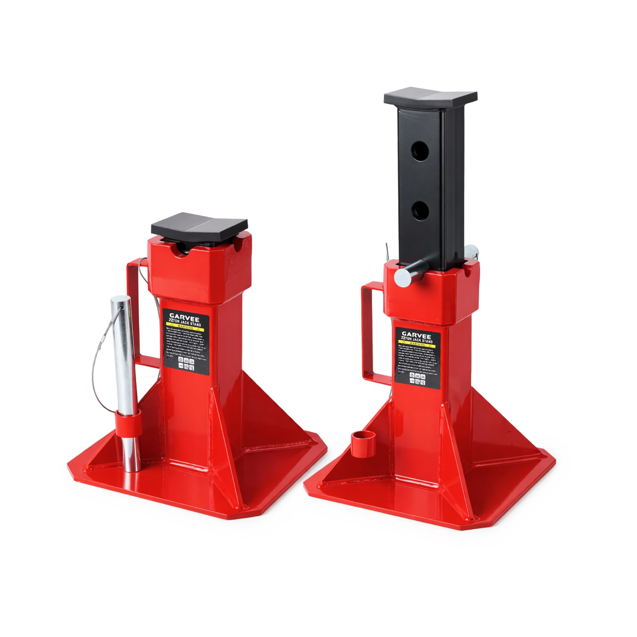 Wisykoke 22 Ton Jack Stands Set of 2, Heavy Duty Pin Type Car Jack Stand with Lock, Wide Base Safety Design for Supporting Trucks, Trailers and Equipment, Adjustable Height 13.8"-19.7"