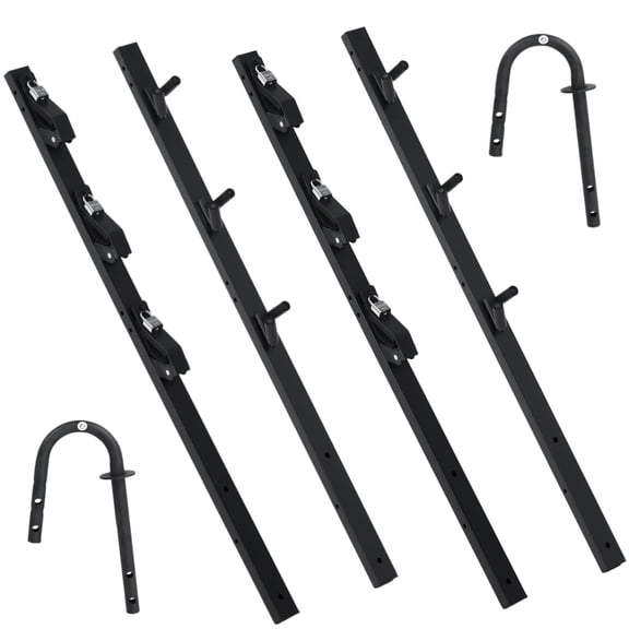 Wisykoke 3 Place Weed Eater Rack for Trailer, 2 Pack Steel Weedeater Rack Carrier w/ 3 Lock, Mount on Landscape Truck Trailer, Universal Fit Trimmer Rack Holder for Open and Enclosed Trailers
