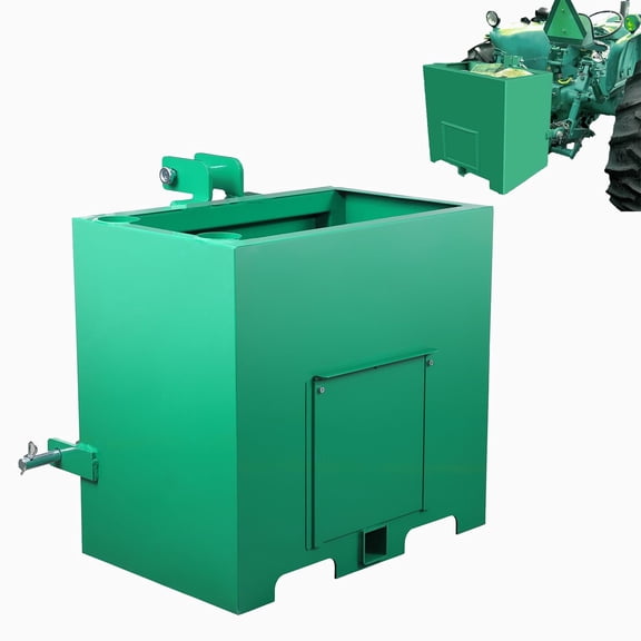 Wisykoke 3 Point Ballast Box w/ 2" Hitch Receiver, Category 1 Ballast Box 3 Point Fits Cat 1, 800 Lbs Tractor Ballast Box, 3 Point Quick Hitch Loader Attachment