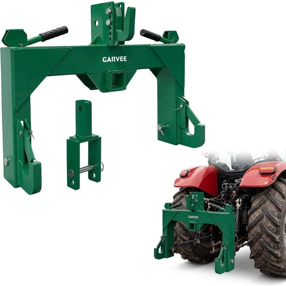 Wisykoke 3 Point Quick Hitch with Upgrade Versatile Adapter for Cat 1 Tractors, 3000 lbs Capacity with 2" Receiver & 5-Level Adjustable Bolt
