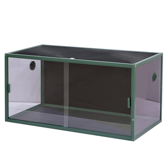 Wisykoke 4x2x2 FT Bearded Dragon Tank, 120 Gallon Reptile Terrariums, Front Opening Glass Enclosure for Lizard Chameleon Snake, Tropical Rainforest Habitat with Screen Ventilation Top