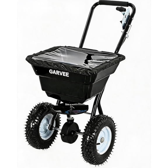 Wisykoke 80 LBS Push Broadcast Spreader, 12FT Spreading Width, 13" All-Terrain Wheels, Adjustable Flow Control, Heavy Duty Walk Behind Lawn Spreader for Fertilizer, Grass Seed, Ice Melt, Salt