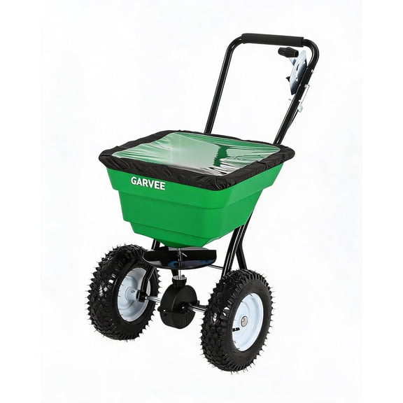 Wisykoke 80 LBS Push Broadcast Spreader, 12FT Spreading Width, 13" All-Terrain Wheels, Adjustable Flow Control, Heavy Duty Walk Behind Lawn Spreader for Fertilizer, Grass Seed, Ice Melt, Salt