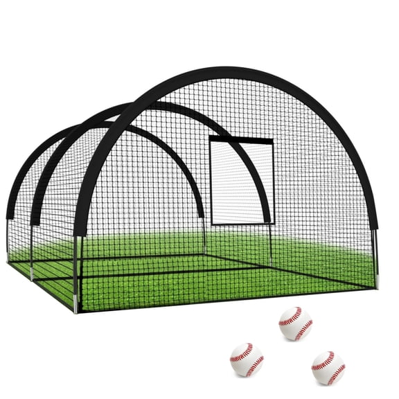 Wisykoke Baseball Batting Cage, Baseball Training Equipment Netting Cages, with Frame & Net – Practice Hitting, Pitching & Golf in Backyard, Field