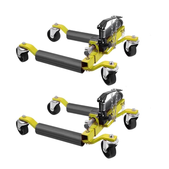 Wisykoke Car Wheel Dolly Set of 2 1500 LBS Capacity Car Dolly with Hydraulic Tire Jack for Vehicle Positioning for Truck RV Trailer