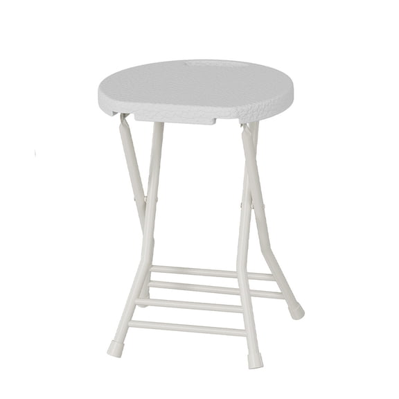 Wisykoke Folding Stool, Backless 18" Stool, Portable Bar Stool with Handle, Anti-Slip Feet, 600 lbs Capacity, for Bar Kitchen Home Indoor and Outdoor Use