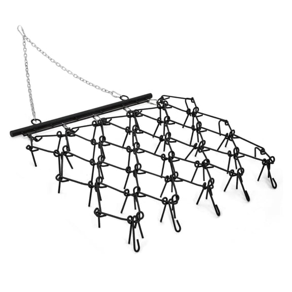 Wisykoke Heavy Duty Drag Harrow 4 x 4 FT Leveling Grading Steel Mesh, 3/8 Thick Harrow Tines, Tow Behind Agricultural-Style Drag for ATV, UTVs,Lawn Tractors Leveling& Grading, Black