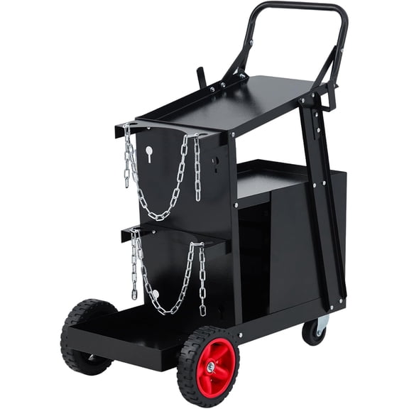 Wisykoke Heavy Duty Welding Cart with 4 Drawers & Gas Tank Holder, Rolling Welding Trolley for Welder, MIG TIG Plasma Cutter, Workshop & Construction Site