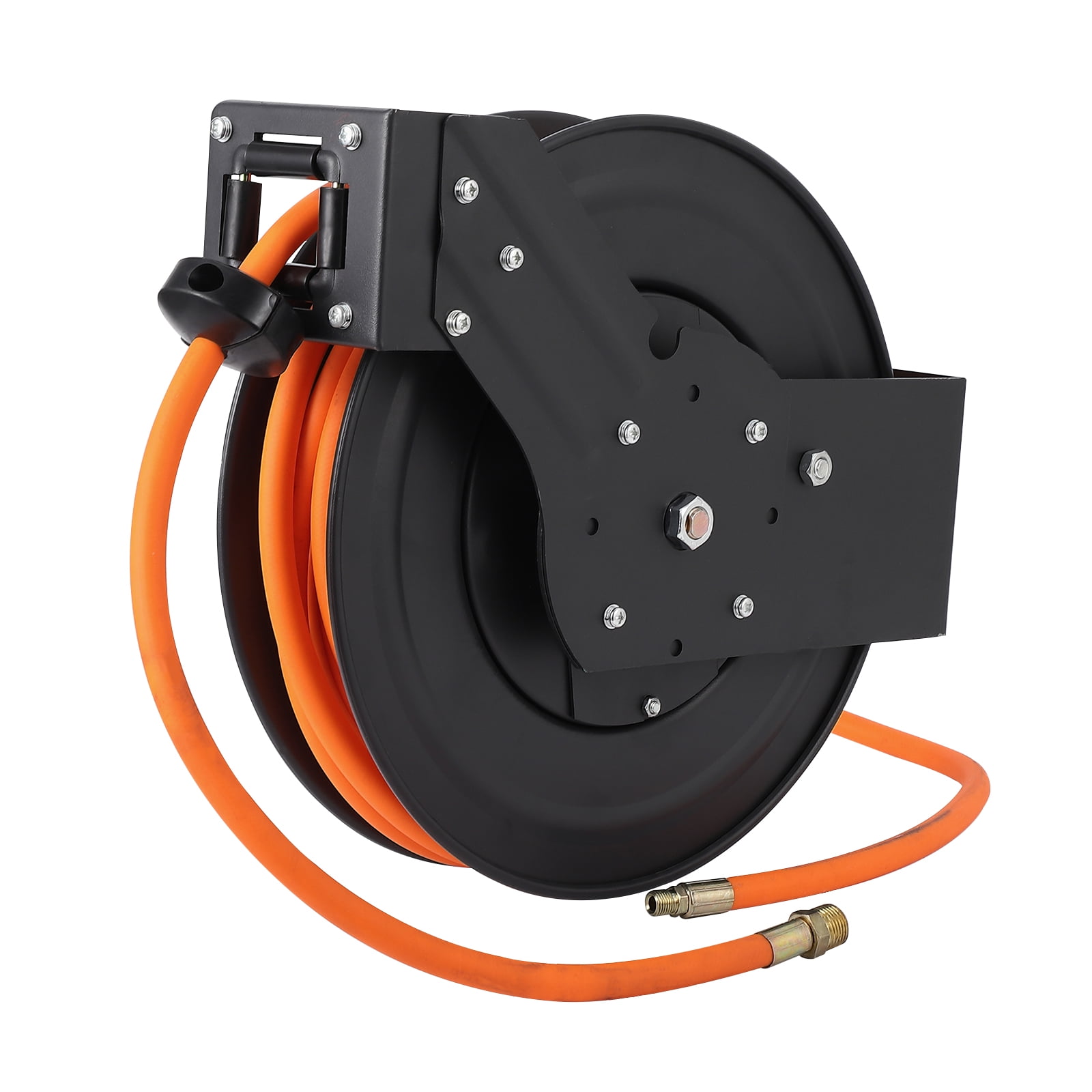 Wisykoke Retractable Air Hose Reel with Strong Hybrid Hose, 1/2 in x 50 ft Hybrid Air Hose, Auto Rewind Air Hose Reel