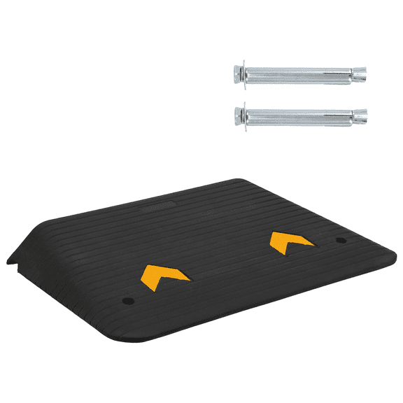 Wisykoke Rubber Threshold Ramp Doorway 4" Rise Wheelchair Ramp, Non-silp Surface, 33000 LBS Capacity, Portable Ramp for wheelchairs Home Doorways Driveway Curb