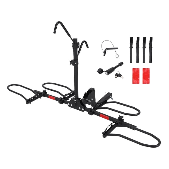 Wisykoke Tow Hitch Bike Rack 2 Bike for Ebikes SUV Truck, Foldable Car Bike Bicycle Rack with Tilting Quick Release, 180 lb Capacity, 5.5" Fat Tires