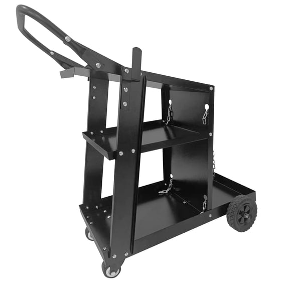 Wisykoke Welding Cart, Heavy Duty Rolling Welder Carts with Swivel Wheels and Hooks for MIG MMA TIG Welding Machine and Plasma Cutter Tank