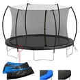 thumbnail image 1 of Witaxima 14FT Trampoline with Enclosure Net, Double-Sided Color Pad (Black/Blue), 72 Galvanized Springs, Curved Fence Pole & Ladder for Kids and Adults, Arc-Shaped Design, 1 of 10