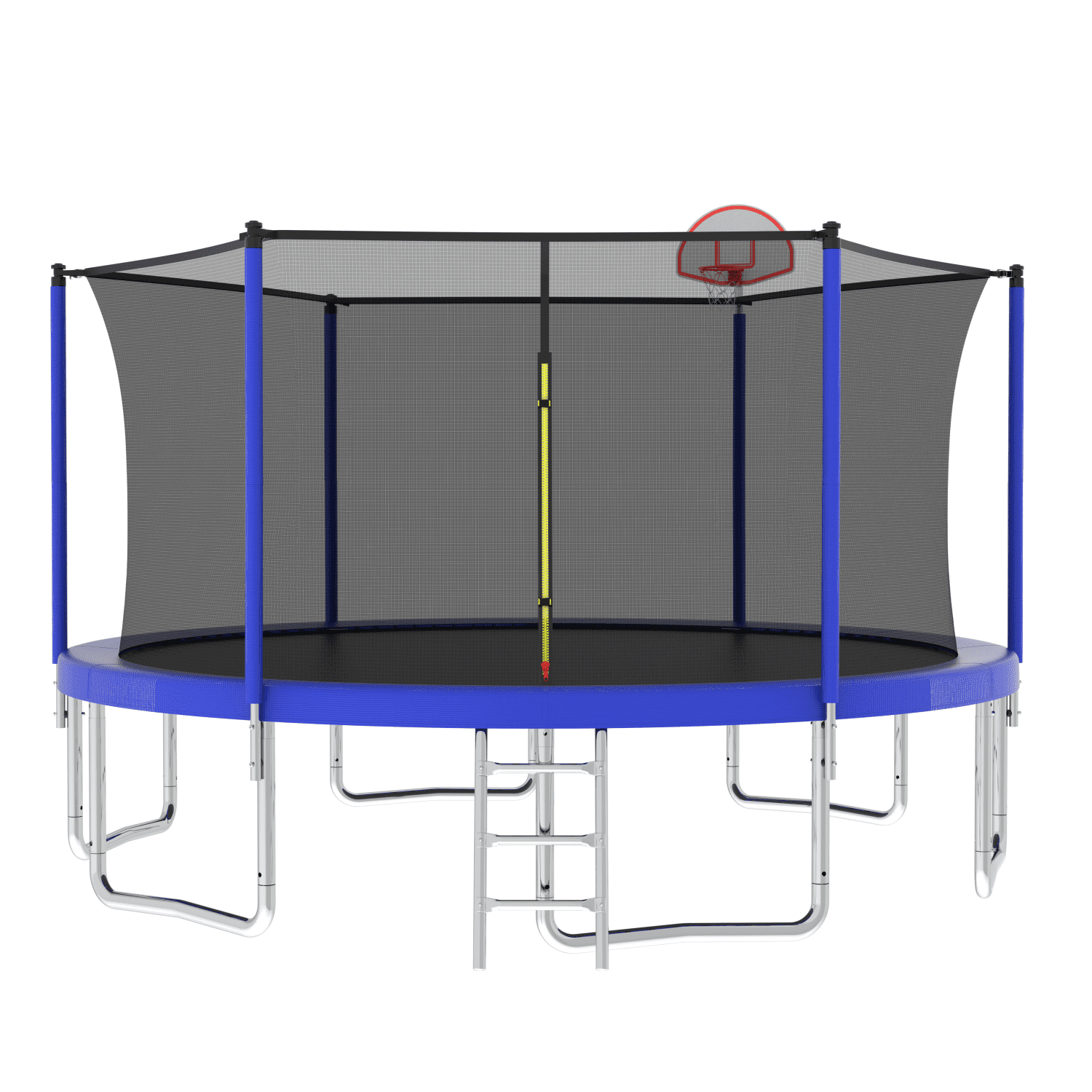Witaxima 14FT Trampoline for Kids with Safety Enclosure Net, Outdoor Backyard Large Recreational Jumping Mat, Blue, 6 W-Shaped Legs & Galvanized Steel Frame