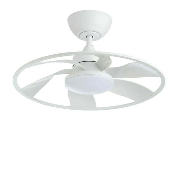 Witaxima 22 in. LED Smart Ceiling Fan, DC Motor, Remote Control, Matt White, for Indoor Rooms up to 12 sq. m