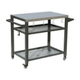 thumbnail image 1 of Witaxima 3-Shelf Outdoor Grill Table with Wheels, Stainless Steel Prep Cart for Blackstone Griddle & Pizza Oven, Grey BBQ Stand (42.24"L x 21.65"W x 32.67"H), 1 of 6