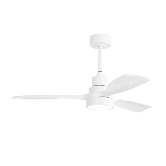 Witaxima 48 Inch Solid Wood Ceiling Fan with Light, Dimmable 3CCT LED, 6 Speed Remote Control, Reversible DC Motor, White Finish for Home and Office