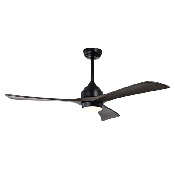 Witaxima 52" Smart Ceiling Fan with Light Kit, Remote Control DC Motor 3 Wood Blades 6 Speed reversible Fan for Indoor, Matte Black