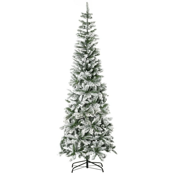 Witaxima 7.5ft Unlit Snow-Flocked Pine Christmas Tree for Festive Decor