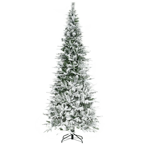 Witaxima 9' Unlit Snow Flocked Pine Artificial Christmas Tree Green