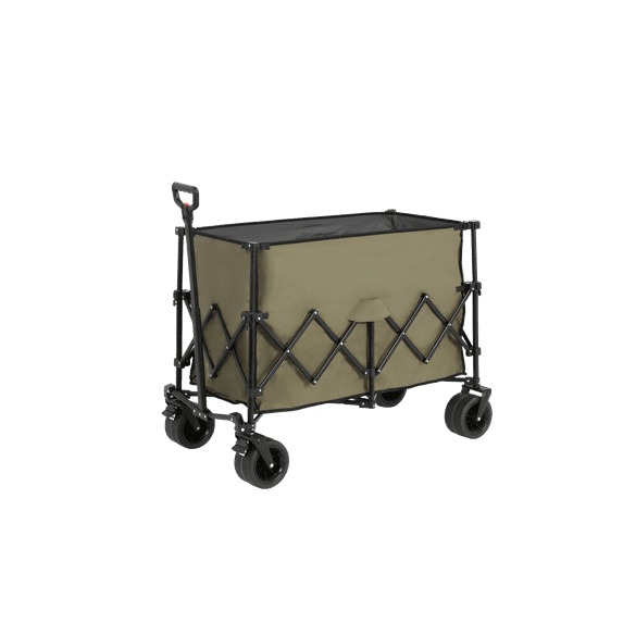 Witaxima Beach Wagon with Big Wheels, 220lbs Capacity Heavy Duty Collapsible Utility Cart, 300L Foldable Garden & Camping Wagon, All-Terrain Army Green