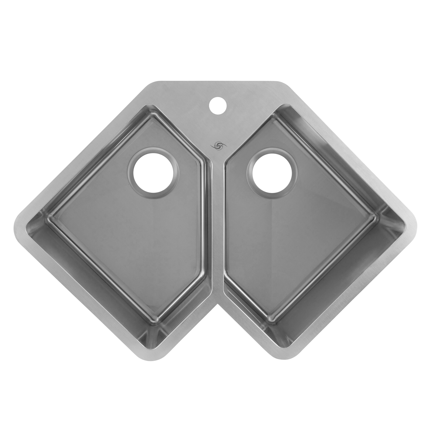 Witaxima Corner Double Bowl Kitchen Sink Top Mount Stainless Steel Gray