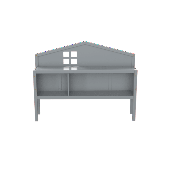 Witaxima Full-size Bed Headboard with Storage Shelves, Grey, 55.79x11.81in, Multi-functional