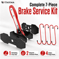 thumbnail image 1 of Witaxima Brake Caliper Compression Tool, 7-Piece 360° Ratcheting Brake Pad Spreader with Magnetic Extension Plates, Red, 1 of 13