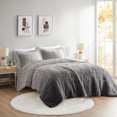 thumbnail image 1 of Witaxima Twin/Twin XL Ombre Shaggy Long Fur Comforter Mini Set, Grey, 66"x90" Cozy Faux Mink Reverse, Hypoallergenic & Machine Washable, 1 of 9