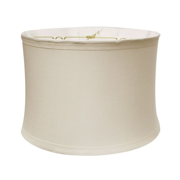 Witaxima White Drum Lampshade 14x15x11 Inch, Natural Linen Softback with 1\" Trim Washer Fitter for Table Lamp Lighting